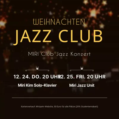 Hübsche Weihnachtsgig-Social-Media-Quadrate in Schwarz