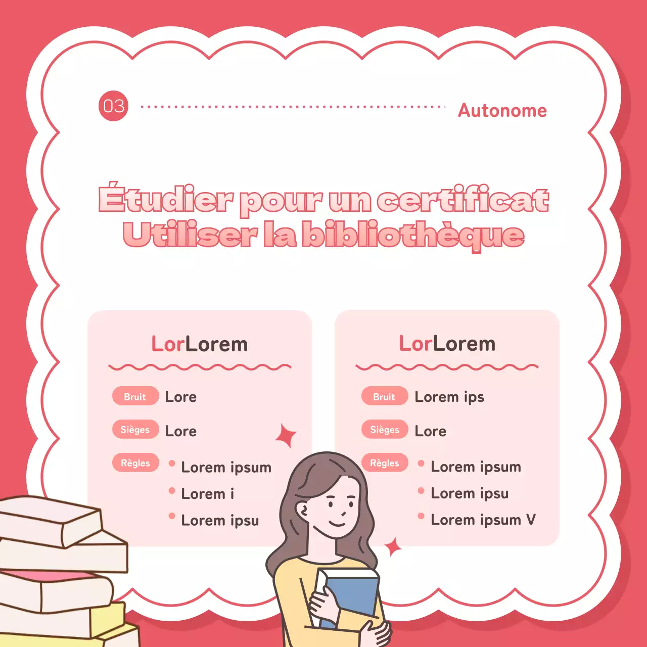 Une façon mignonne, rose et pétillante de promouvoir le temps libre des étudiants.