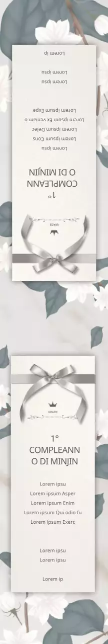 Festa con nastro grigio a motivi floreali