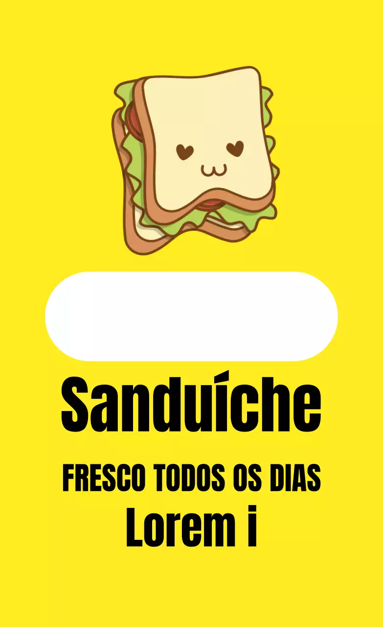 Etiquetas ilustradas amarelas para sanduíches