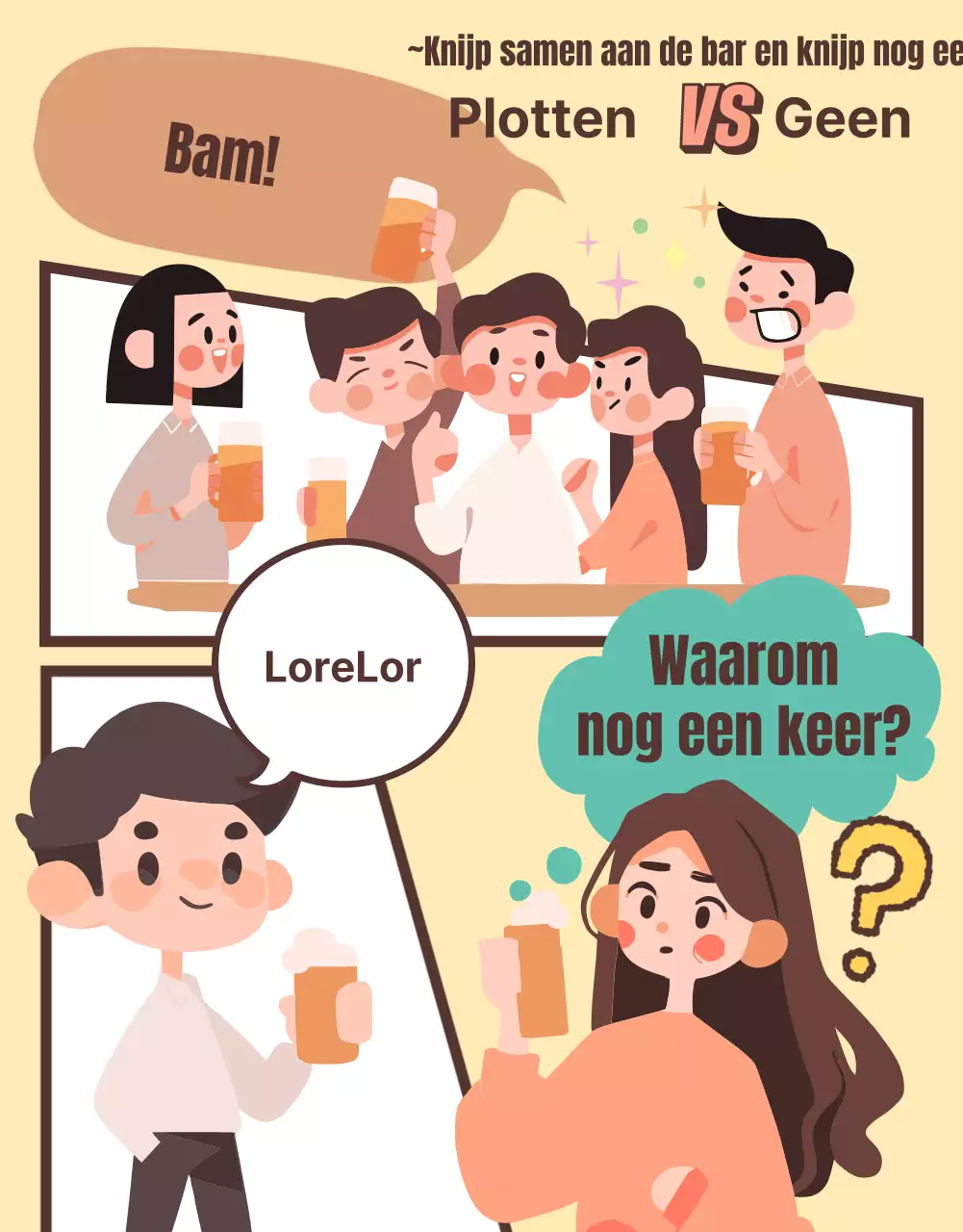 Gag psychologie test in bruin en beige met mint accenten