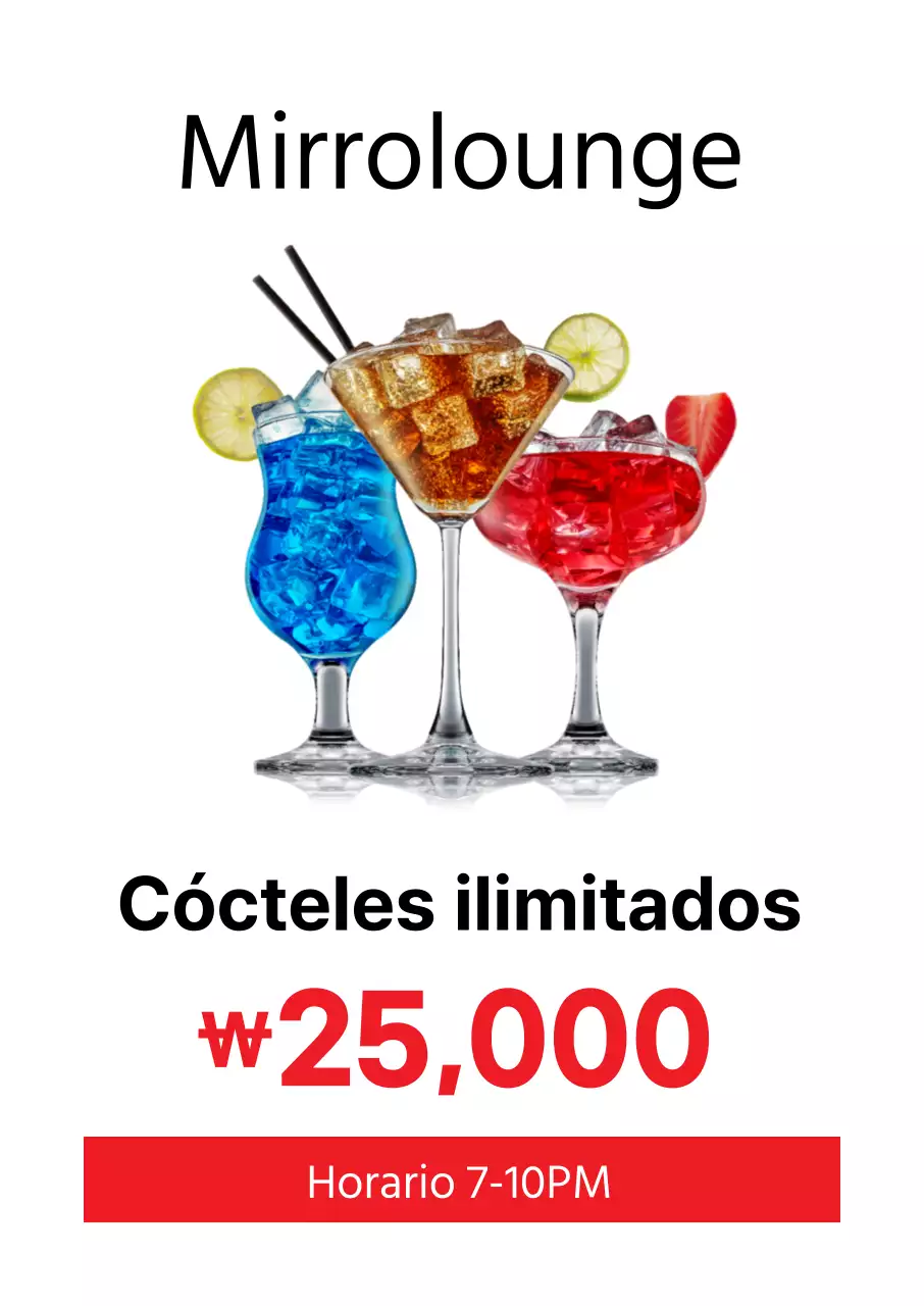 White Simple Cocktail Bar Promoción ilimitada para eventos