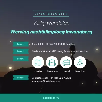 Rekruteer een mintkleurig nachtklimteam