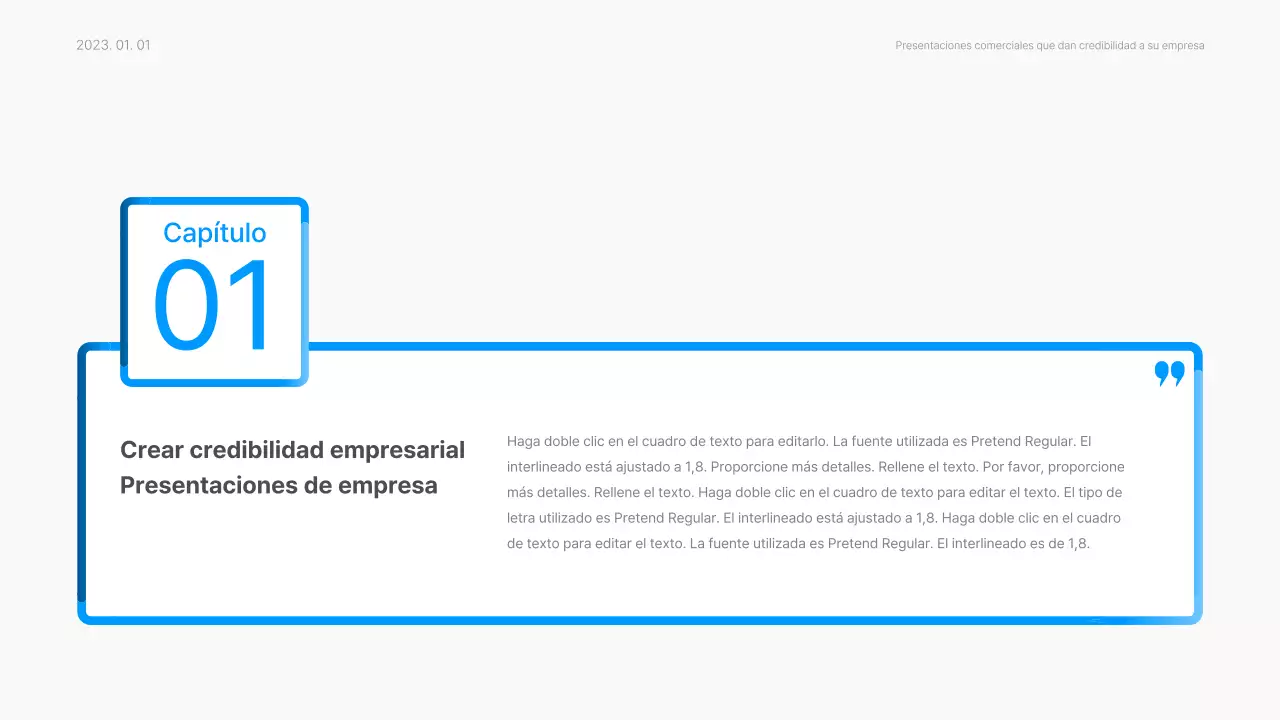 Informe corporativo con un moderno estilo degradado en azul y blanco