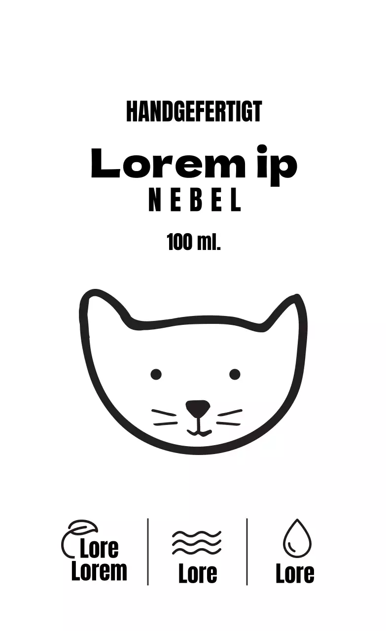 Schwarz-weiß illustrierte Nebel-Etiketten