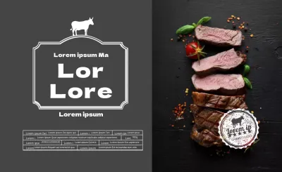 icono gris foto resaltada filete de comida detalle etiqueta