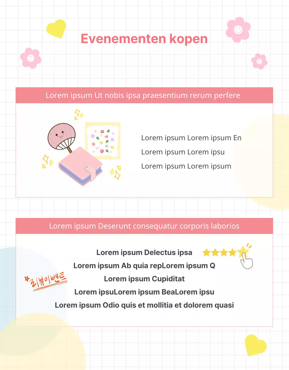 Stationery Store willekeurige doos evenement met pastelkleurige achtergrond