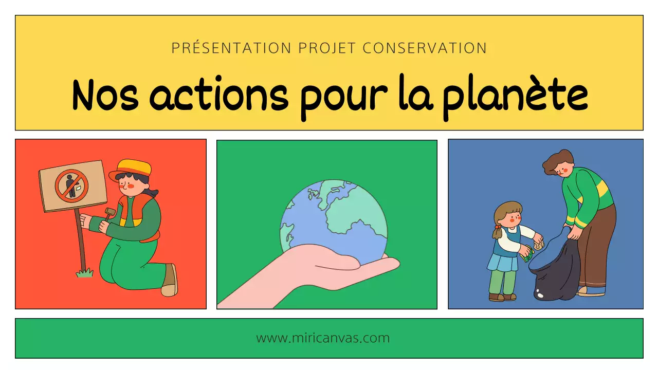 Une présentation moderne, jaune et verte de l'environnement