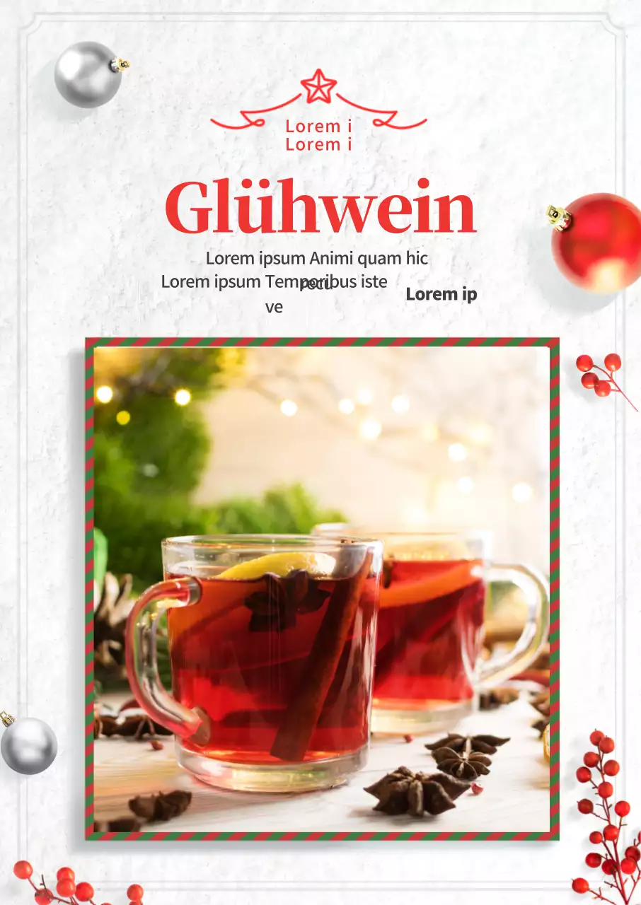 Werbung für ein weißes Weihnachts-Café-Menü