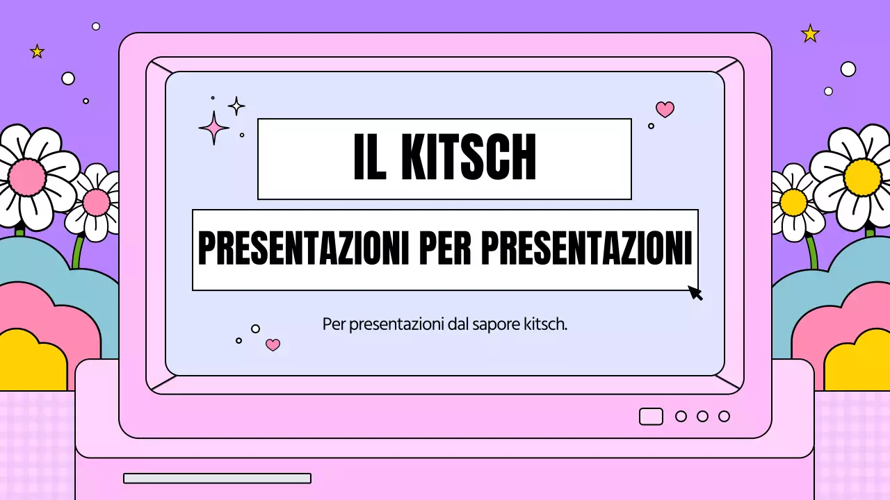 Un piano aziendale kitsch in rosa e viola