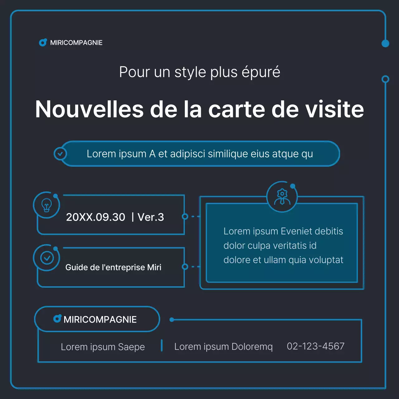 Formes géométriques simples en noir et bleu pour les entreprises