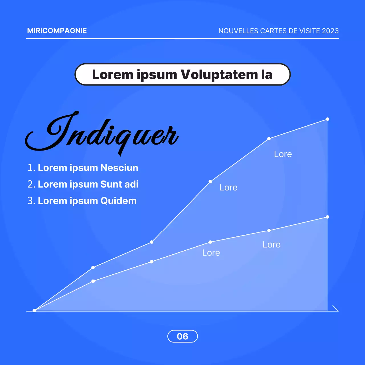 Proposition commerciale minimaliste sur fond bleu