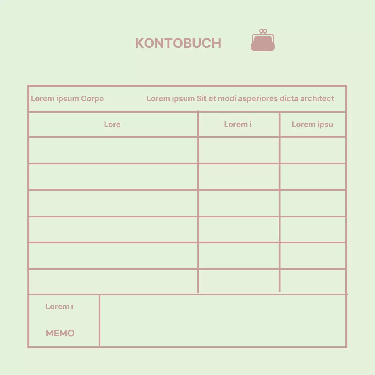 Mint-Symbol Einfaches Haushaltsbuch