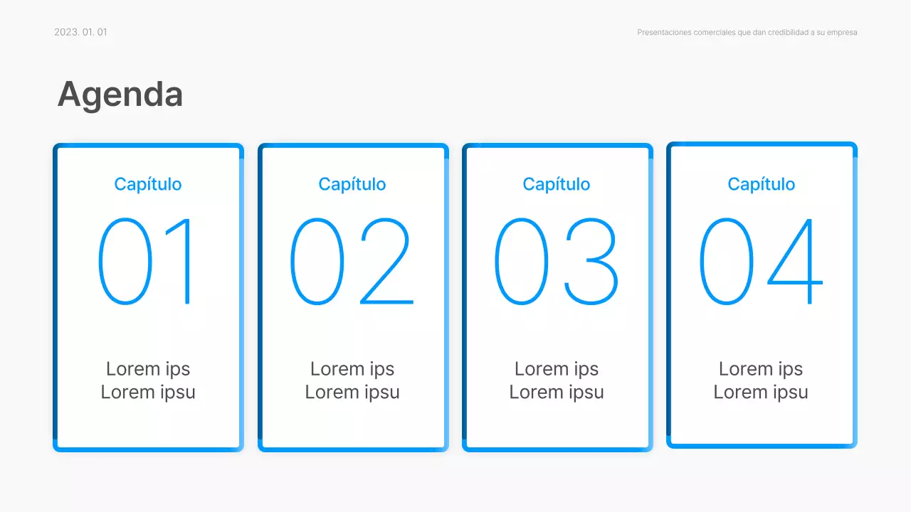 Informe corporativo con un moderno estilo degradado en blanco y azul