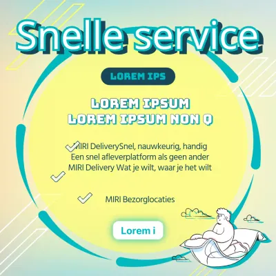 Moderne snelle service Annya in geel en blauw