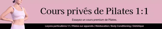 Recruter un cours de Pilates sur fond rose