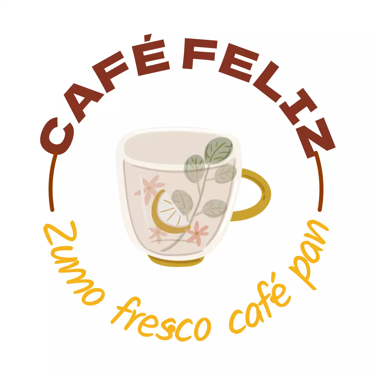 Fondo blanco ilustración etiqueta cafetería