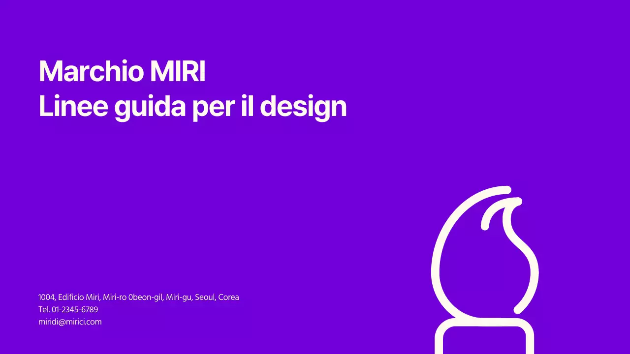 Linee guida del marchio con accenti di testo puliti in viola e limone