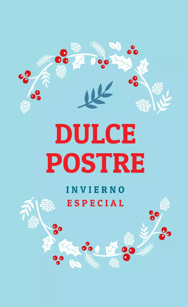 Ilustración rojo cielo Etiqueta de envase de postre navideño