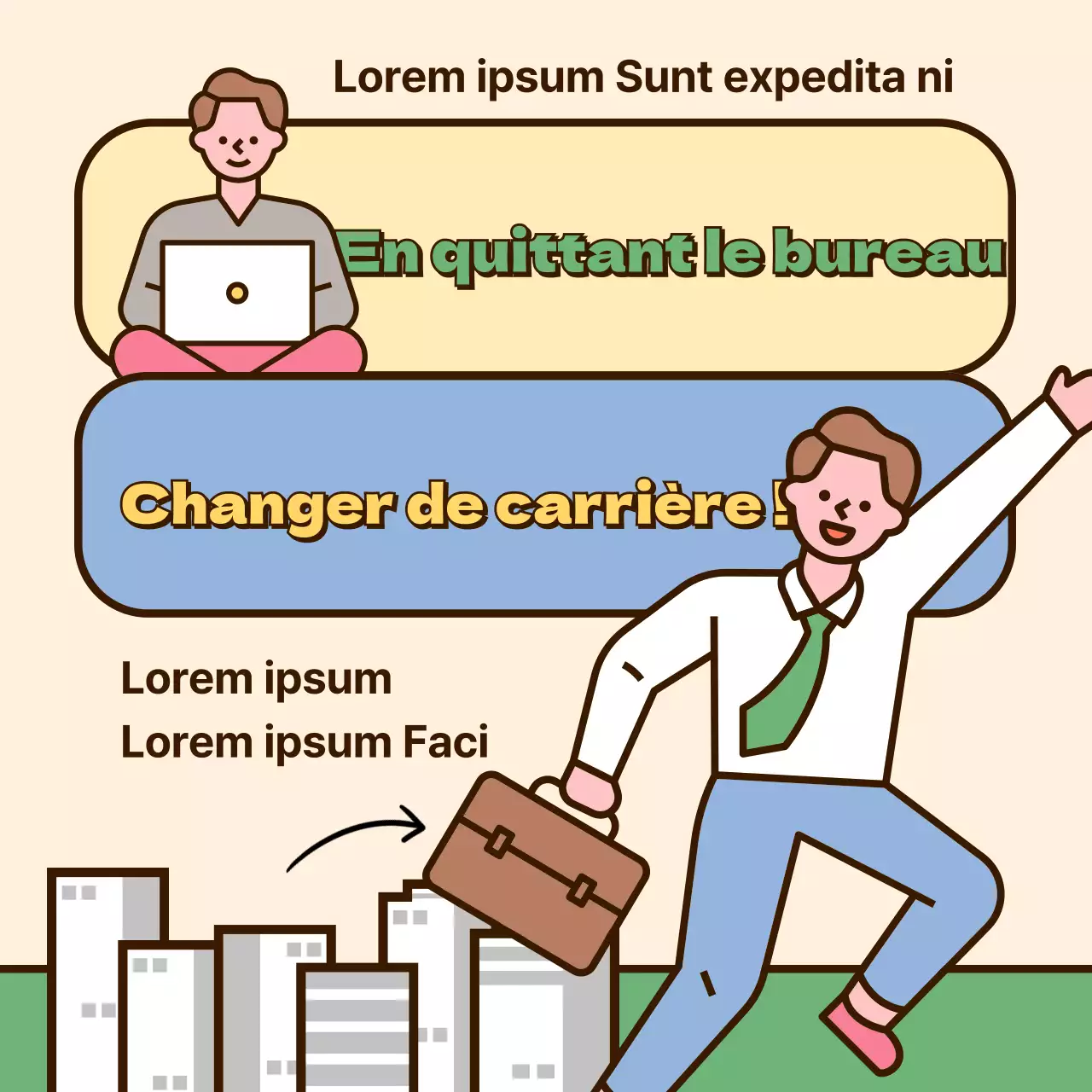 Mise en valeur des illustrations mignonnes aux couleurs pastel Comment réussir un changement d'emploi