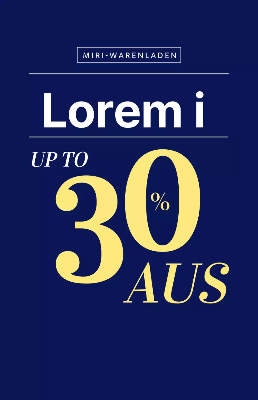 Sommerschlussverkauf-Flagge mit gelber Schrift auf marineblauem Hintergrund