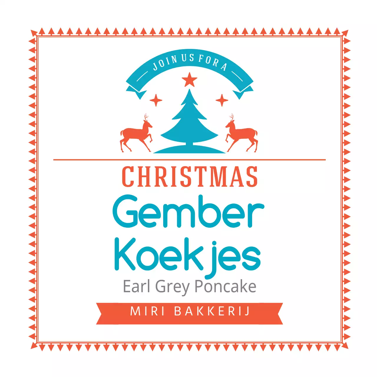 Kerstmis bakkerij-etiketten met oranje hemel illustratie