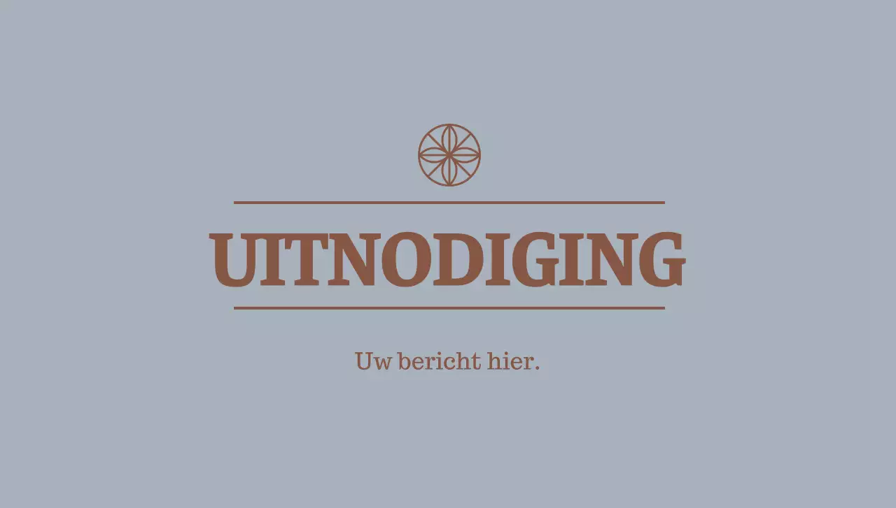 Eenvoudige uitnodigingsbriefkaartenvelop met tekst en bloemenlogo lijnillustratie