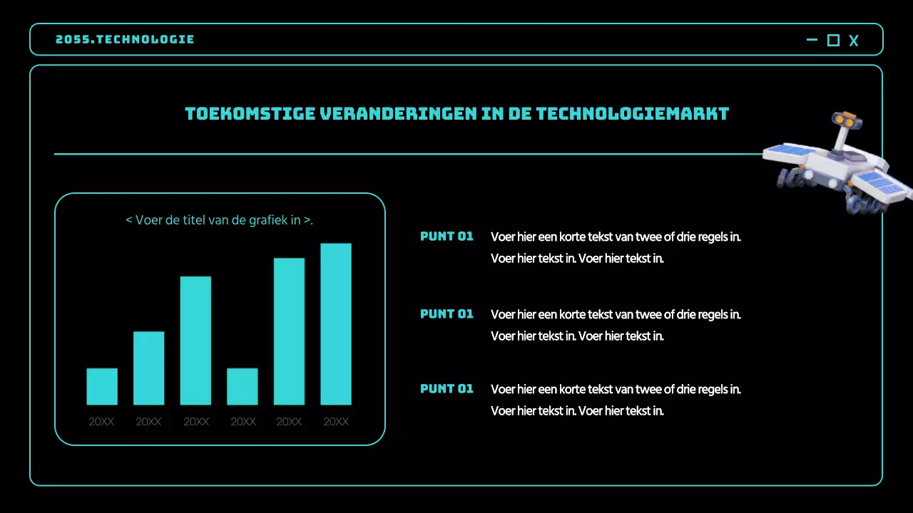 Zwarte en blauwe neonaccenten kijken vooruit naar toekomstige tech trends