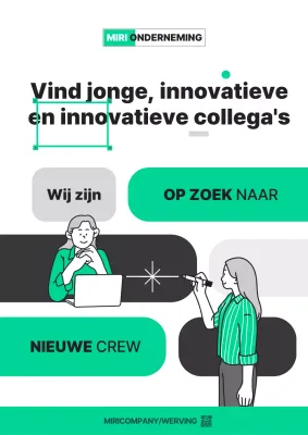 Promoot je vacatures met een trendy illustratiestijl in groen en grijs