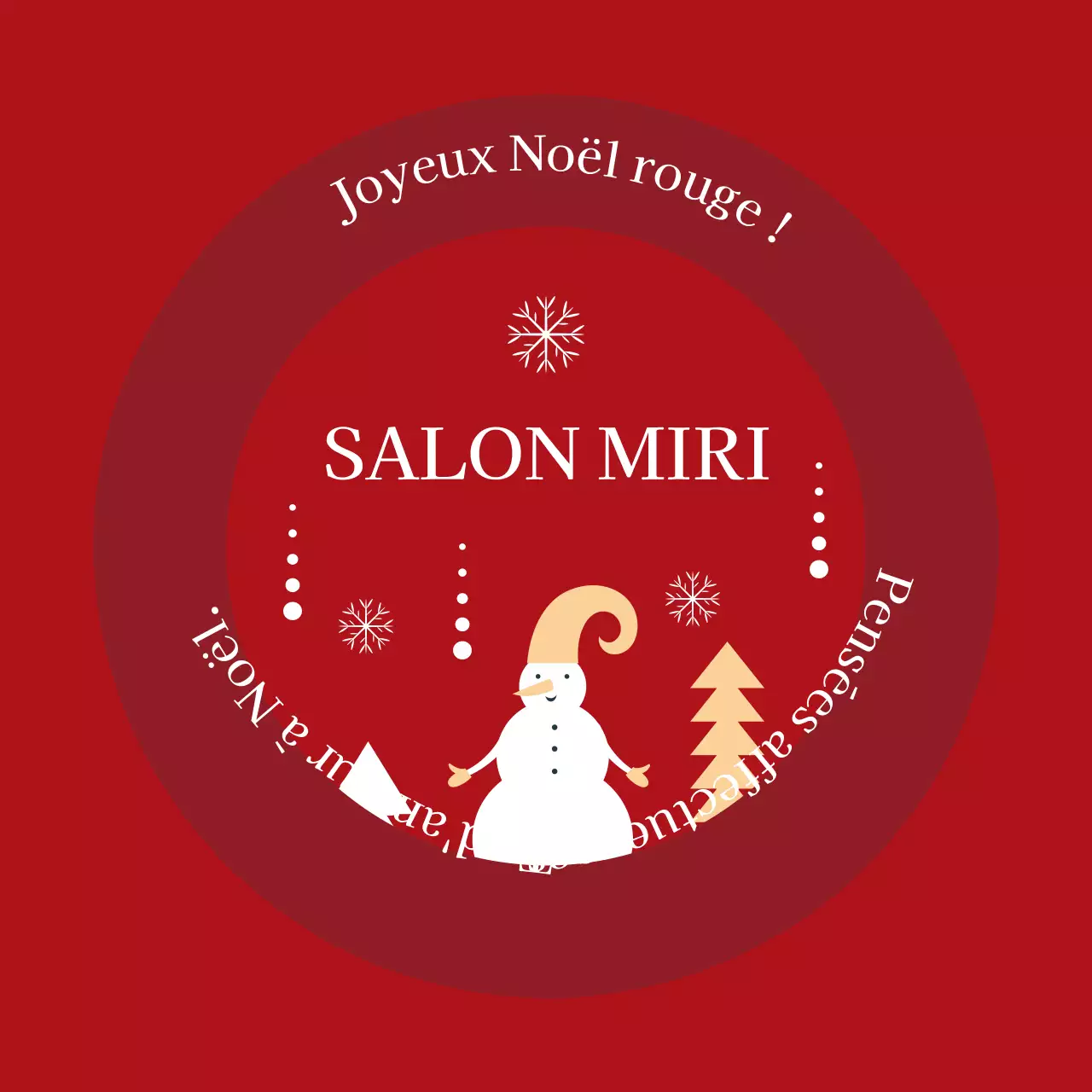 Étiquettes de Noël illustrées en rouge