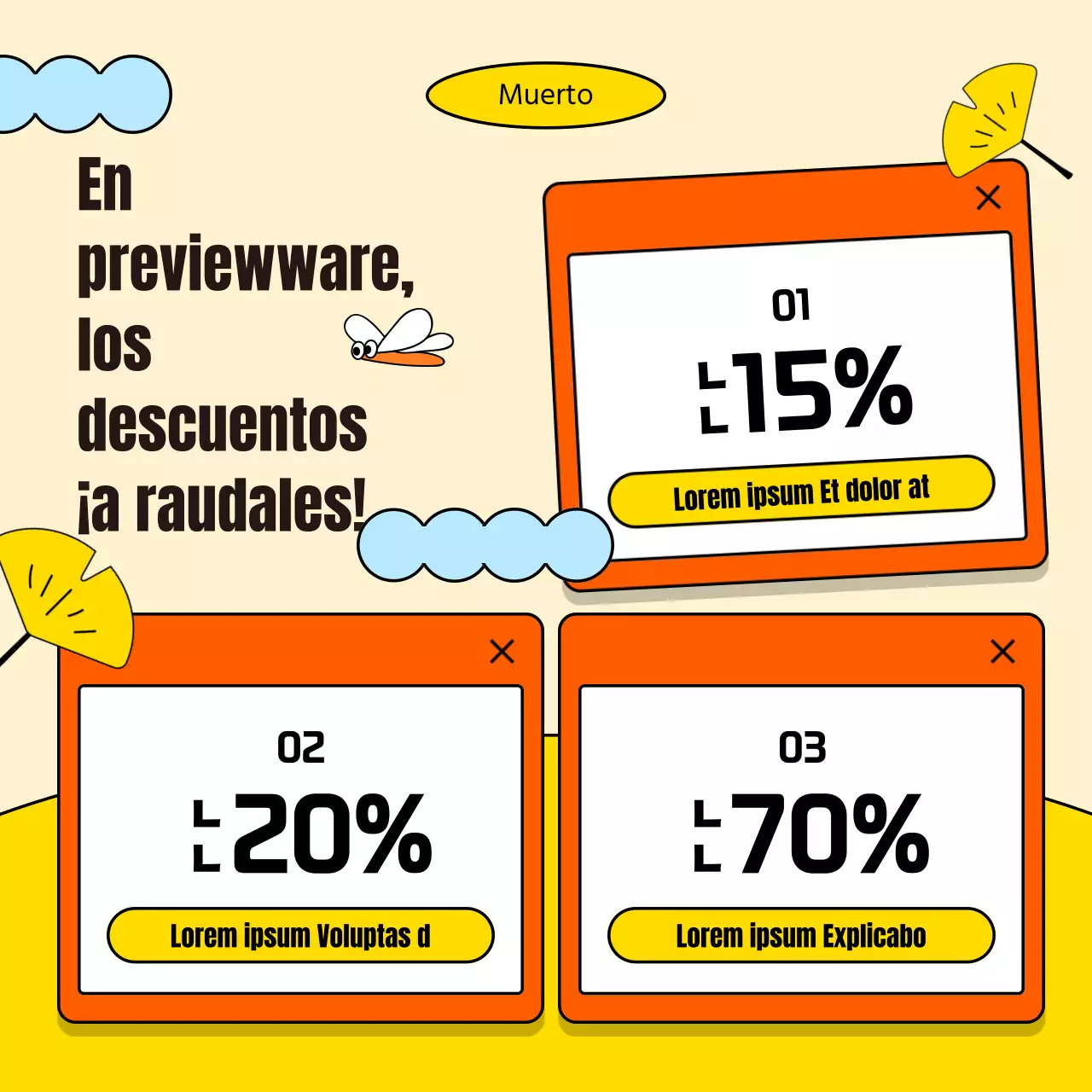 Promueva un sencillo evento otoñal en el centro comercial en naranja y amarillo