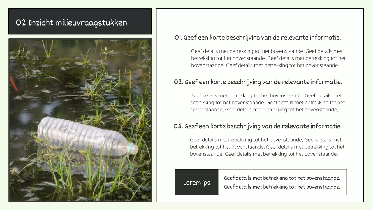 Een moderne, gele en groene presentatie over milieubescherming