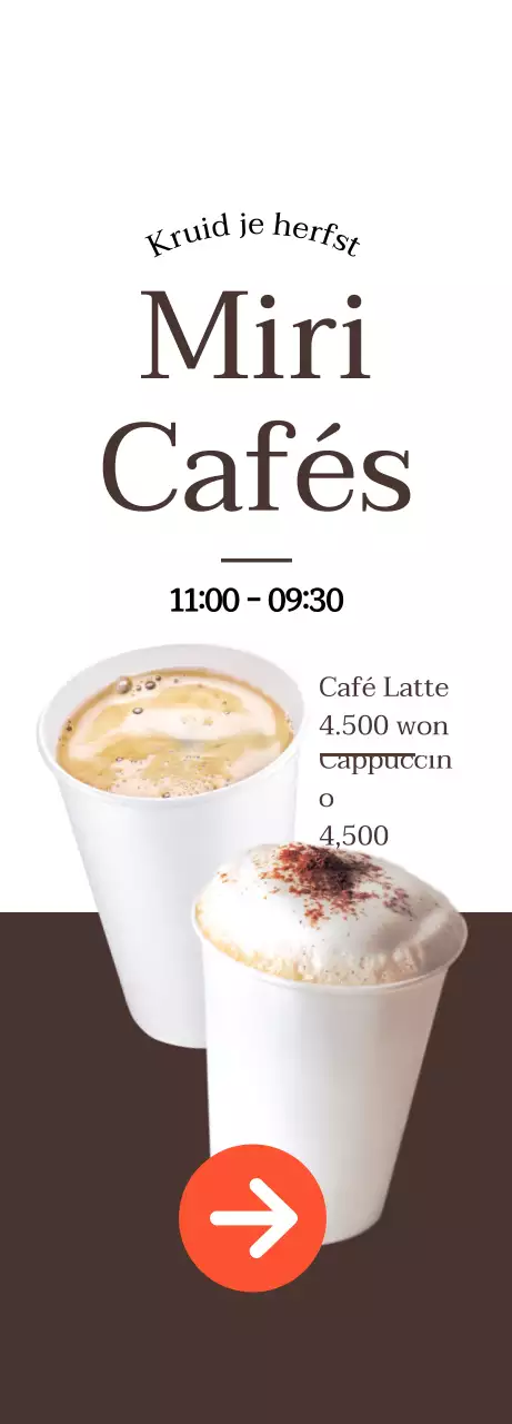 Promoot je café koffie in wit, bruin contrast