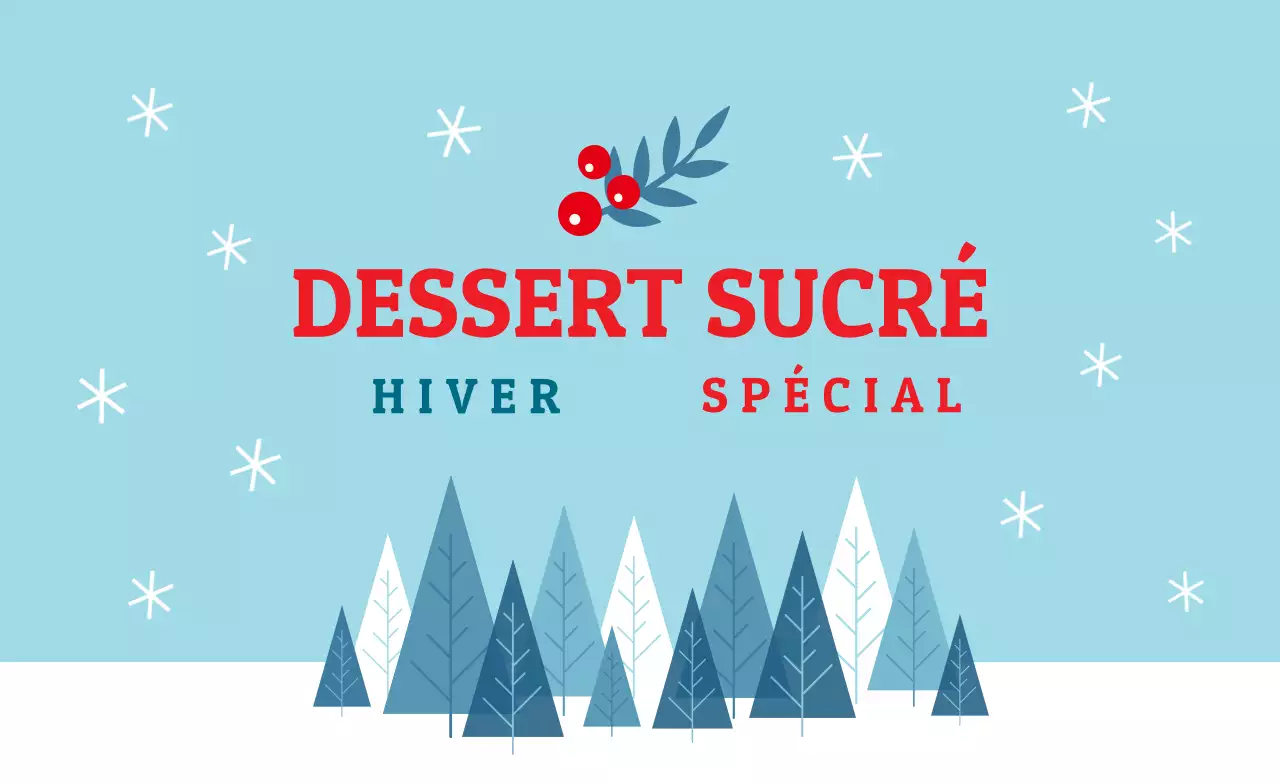 Illustration rouge ciel Étiquette d'emballage de dessert de Noël