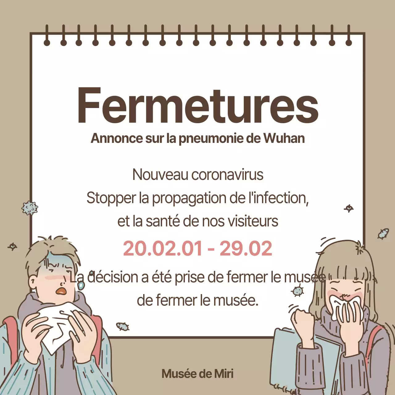 Fermetures pour cause de coronavirus