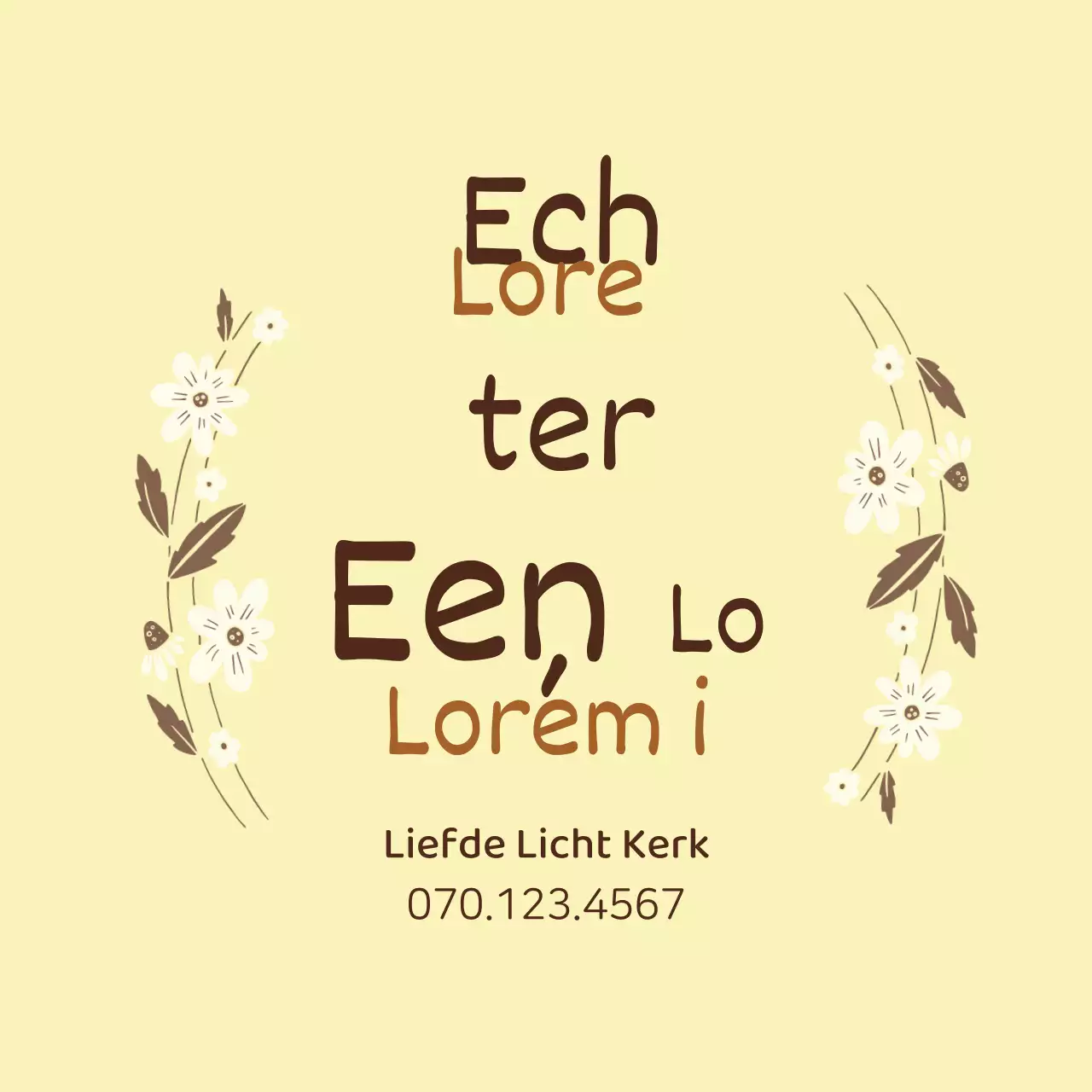 Geel kalligrafie briefpapier Kerk
