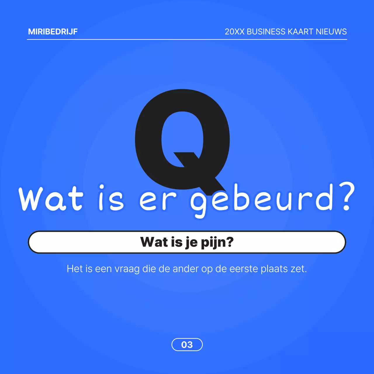 Minimalistisch zakelijk voorstel met blauwe achtergrond