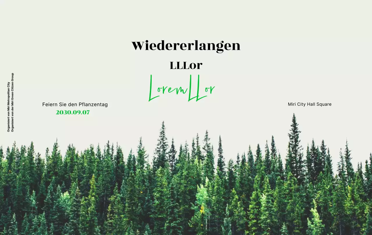 Eine schlichte Arbor Day-Feier in Beige und Grün