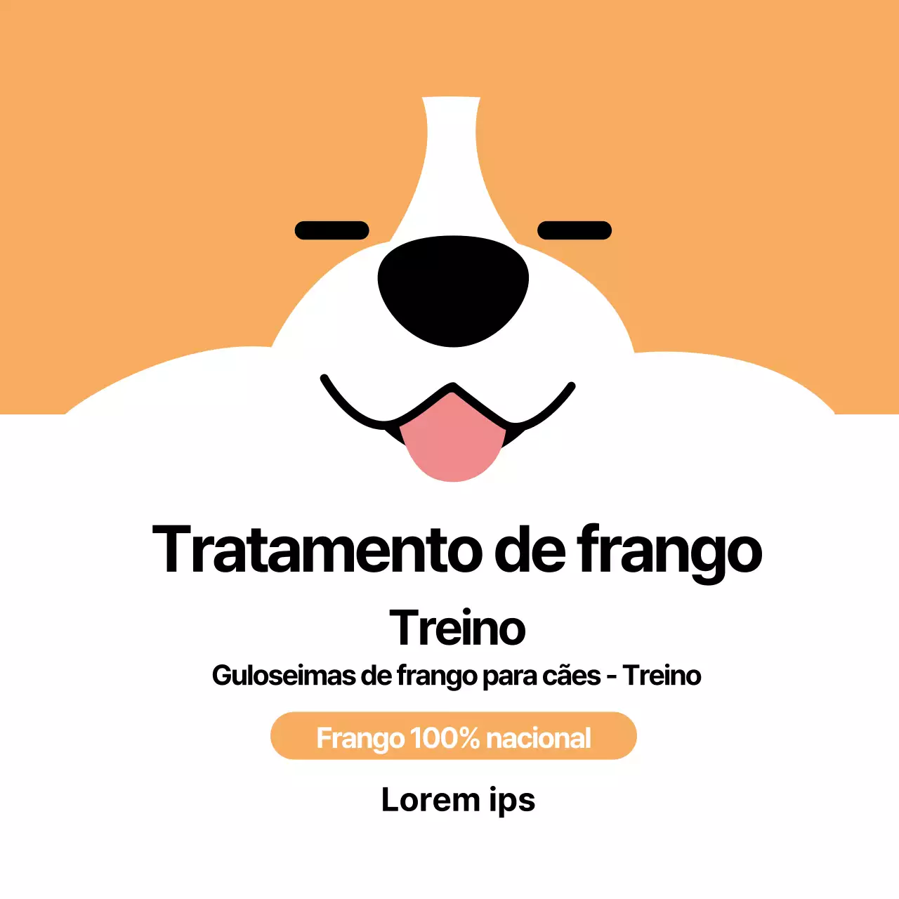 Rótulos de guloseimas para animais de estimação com ilustrações em laranja