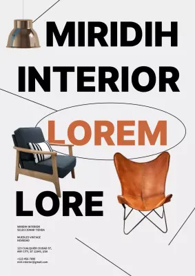 Cartel interior en gris claro