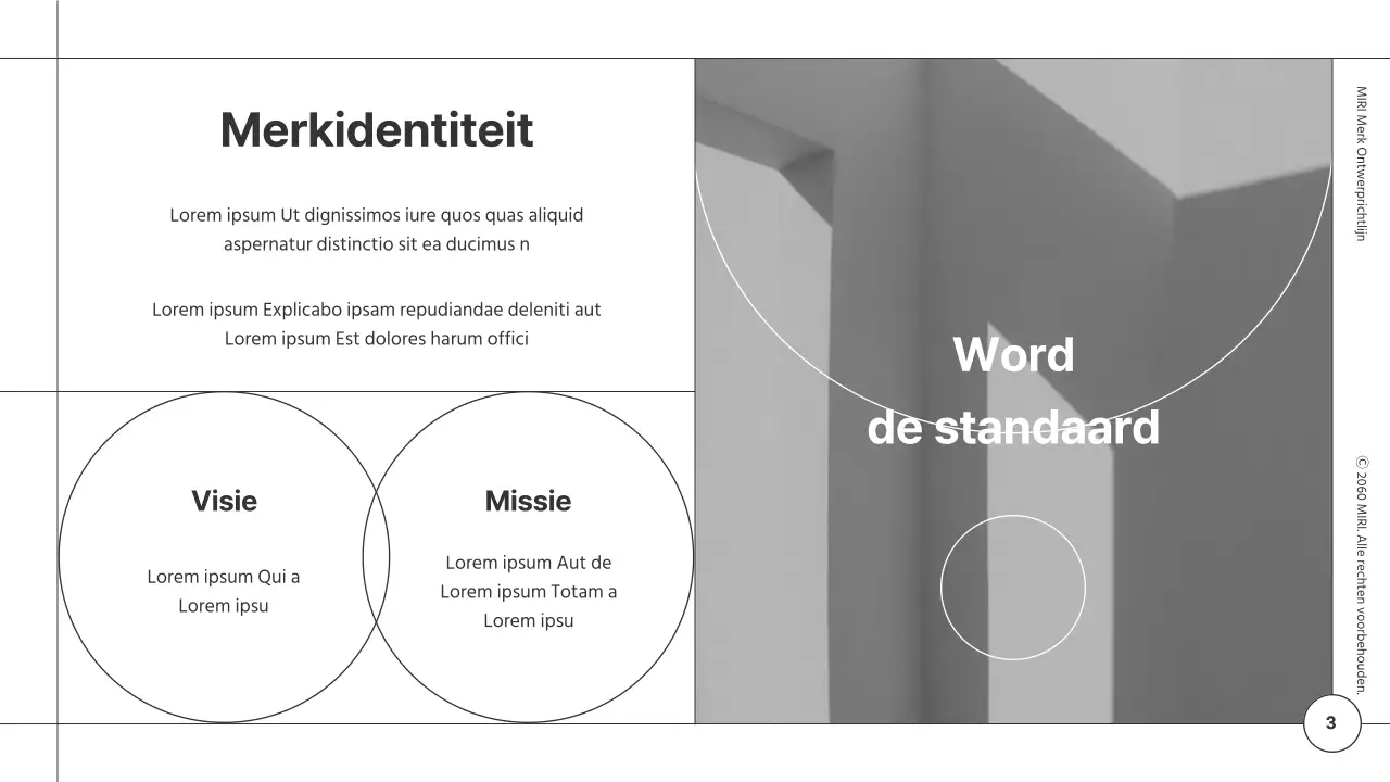 Richtlijnen merkontwerp voor een minimalistische module met witte en zwarte lijnen