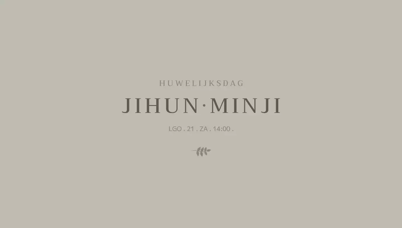 Enveloppen voor huwelijksuitnodigingen met een eenvoudig ontwerp met botanische illustraties in gedempte kleuren en de namen van de bruid en bruidegom.