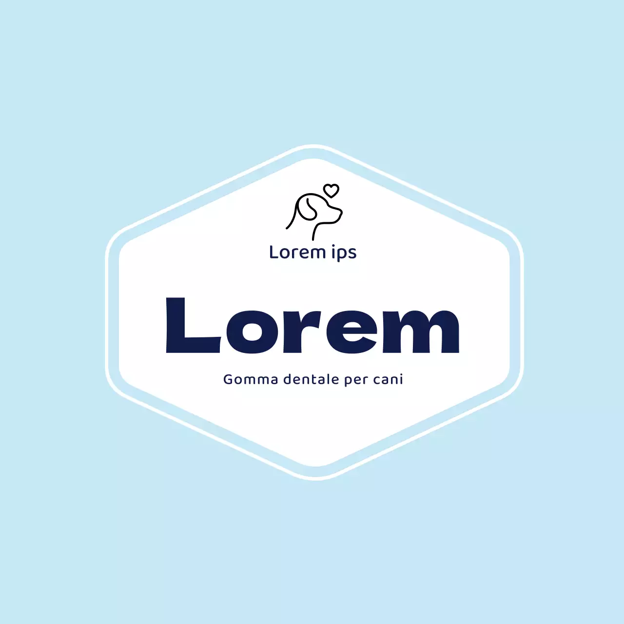 Testo blu evidenziato dell'etichetta della gomma dentale