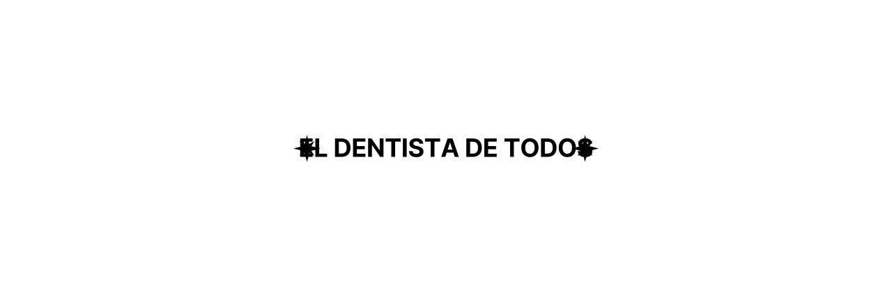 Promoción dental con un logotipo negro en forma de diente