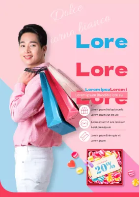 Simpatico volantino rosa e azzurro per un evento White Day