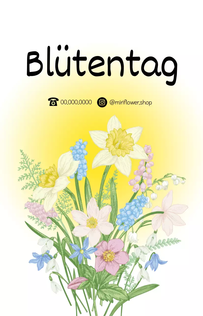 Ein Florist mit Farbverläufen und Blumenstraußillustrationen für ein frühlingshaftes Gefühl