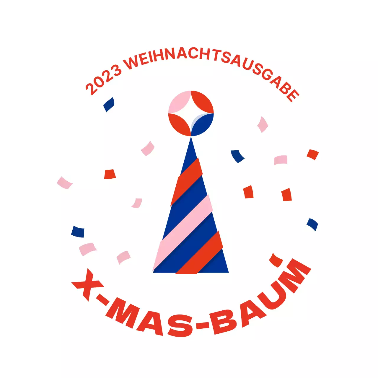 Rot und blau illustrierte Weihnachtsverpackungsetiketten