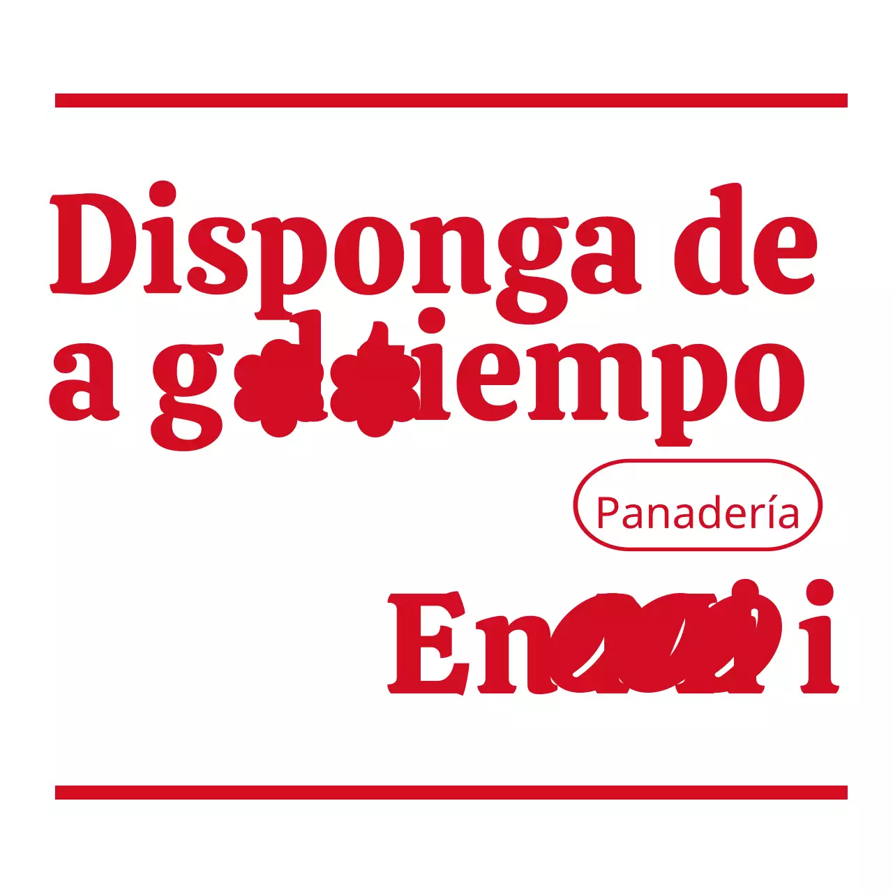 Texto sencillo y bonito y combinación de emoji estilo cafetería en rojo