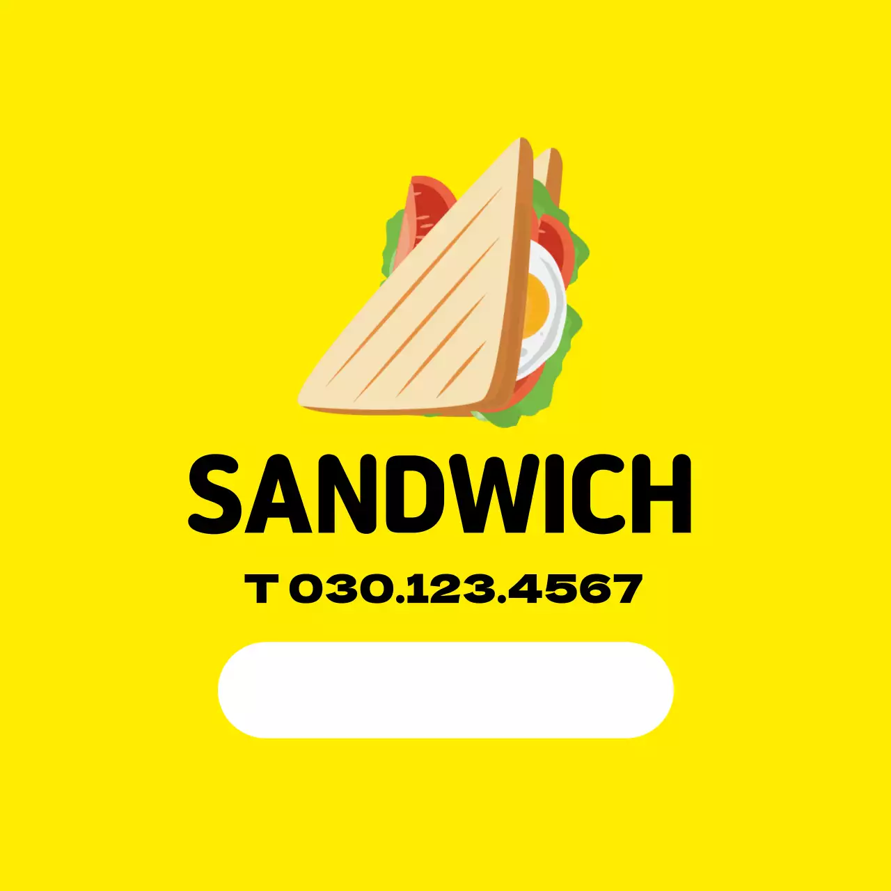 Gelbes illustriertes Sandwich-Etikett