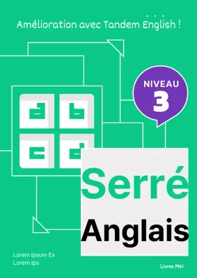 Problème d'anglais secondaire avec un concept d'empilage rectangulaire vert lime